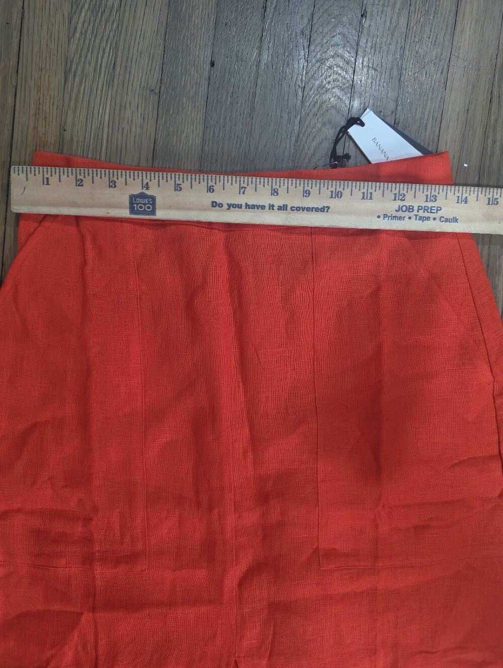 NWT Linen Front and Back Slit Red Hit Midi Skirt Size 4 A Line Capsule Wardrobe - Picture 4 of 5